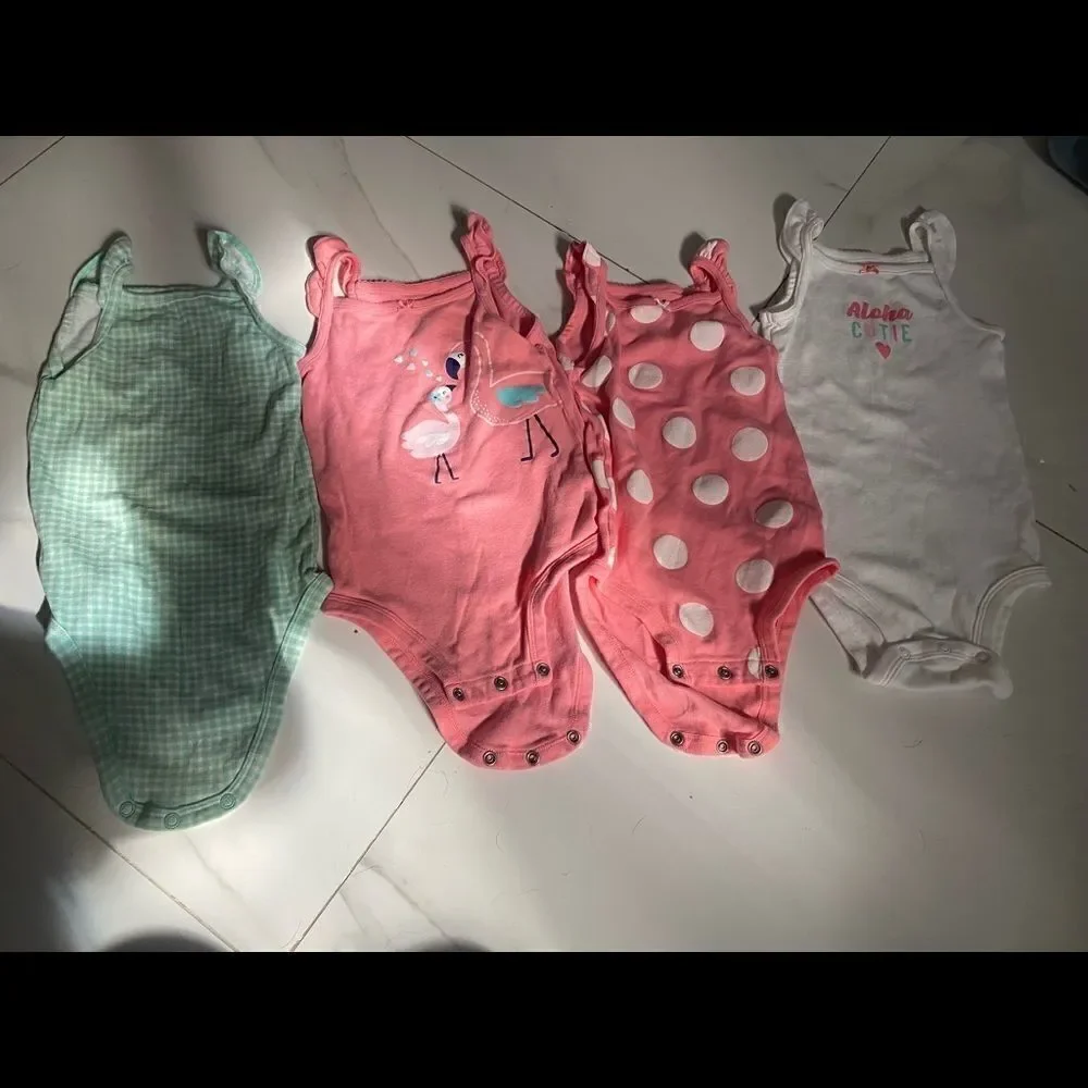 [carters] set of 5 ruffle sleeve tank onesies #10